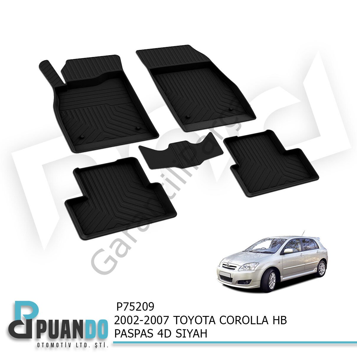 2002-2007 TOYOTA COROLLA HB PASPAS 4D SIYAH