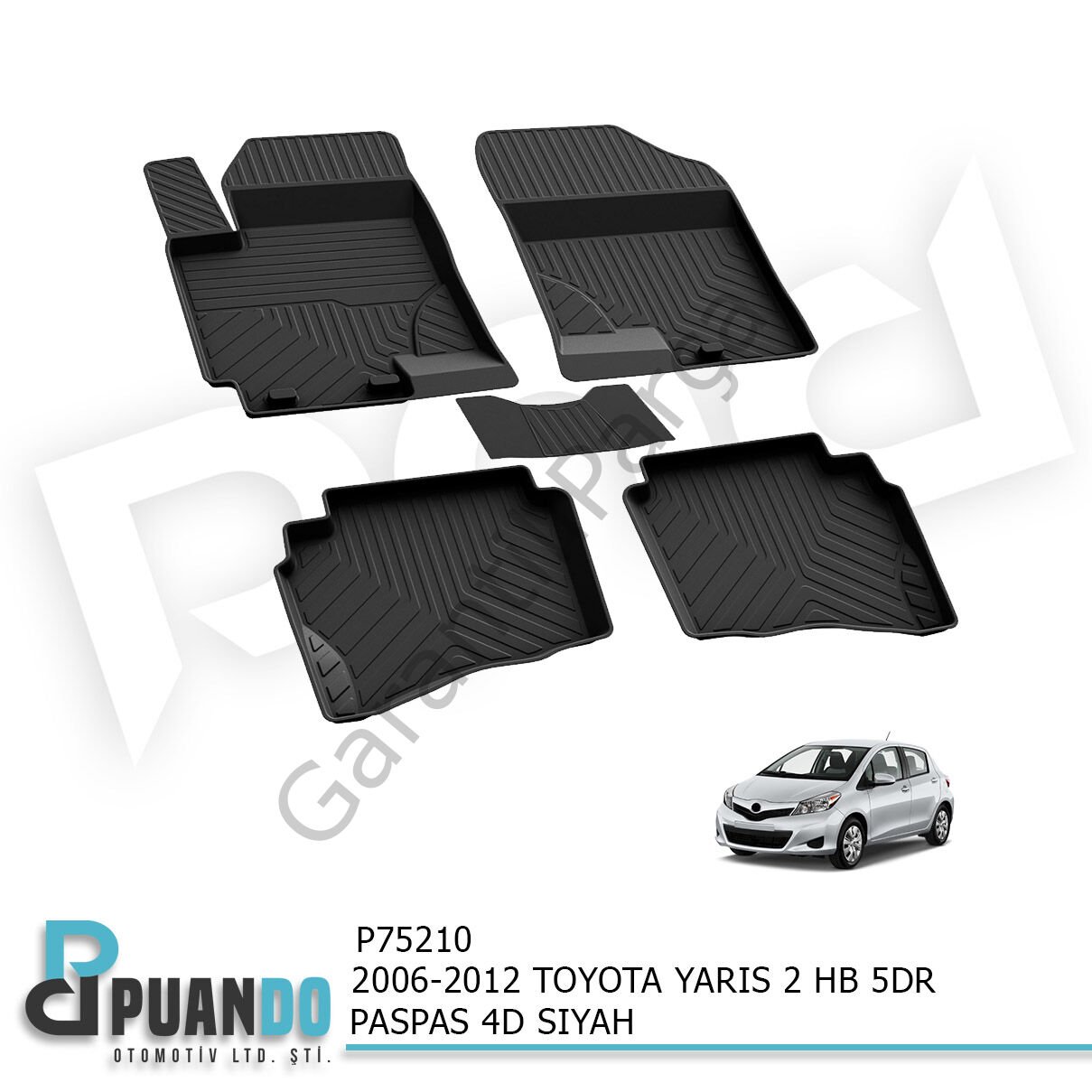 2006-2012 TOYOTA YARIS 2 HB 5KP PASPAS 4D SIYAH