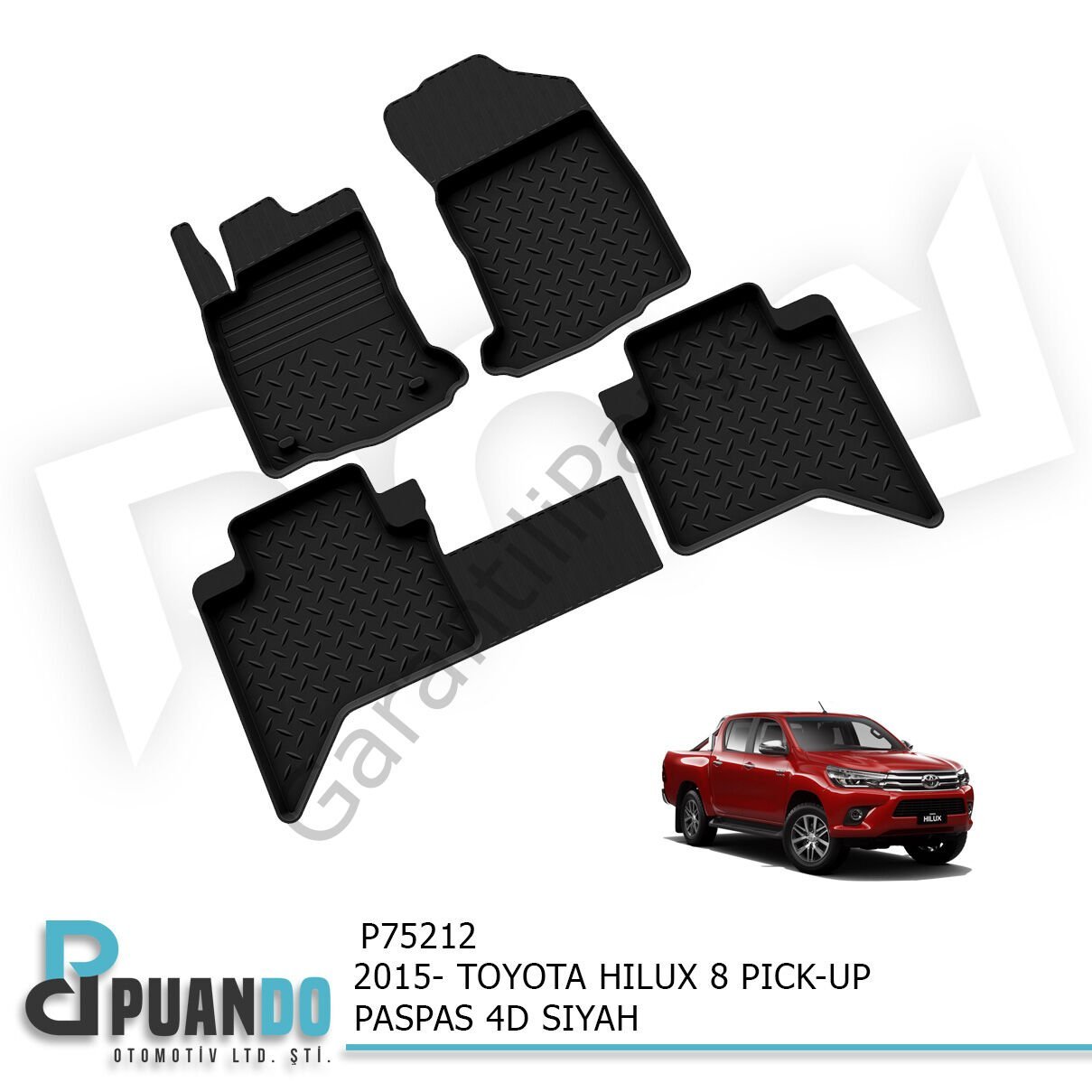 2015- TOYOTA HILUX 8 PICK-UP PASPAS 4D SIYAH