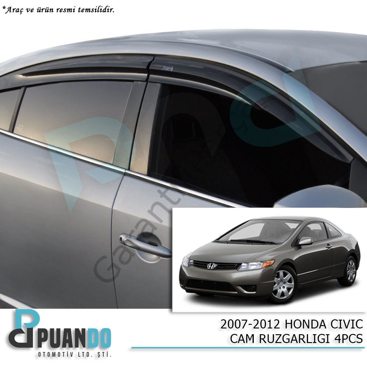 2007-2012 HONDA CIVIC CAM RUZGARLIGI 4PCS