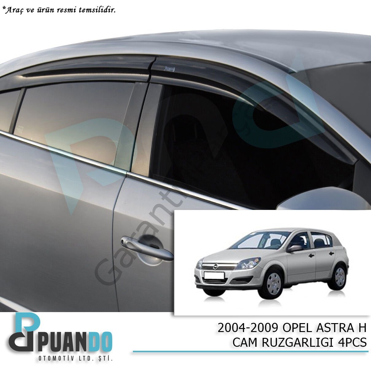 2004-2009 OPEL ASTRA H CAM RUZGARLIGI 4PCS