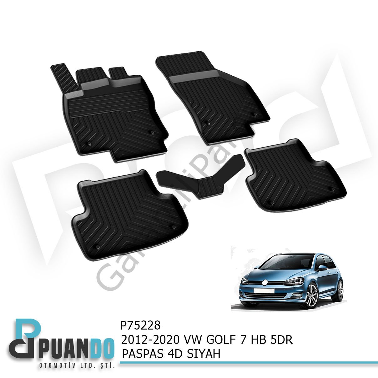 2012-2020 VW GOLF 7 HB 5KP PASPAS 4D SIYAH