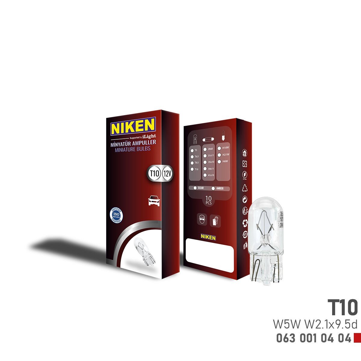 NIKEN T10 PARK AMPULU WY5W W2.1x9.5d AMBER (12V)