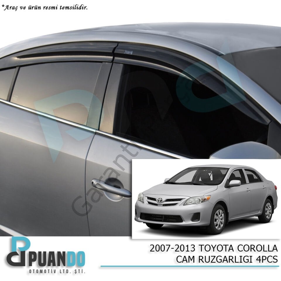 2007-2013 TOYOTA COROLLA CAM RUZGARLIGI 4PCS