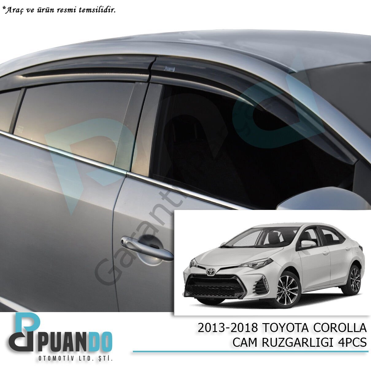 2013-2018 TOYOTA COROLLA CAM RUZGARLIGI 4PCS