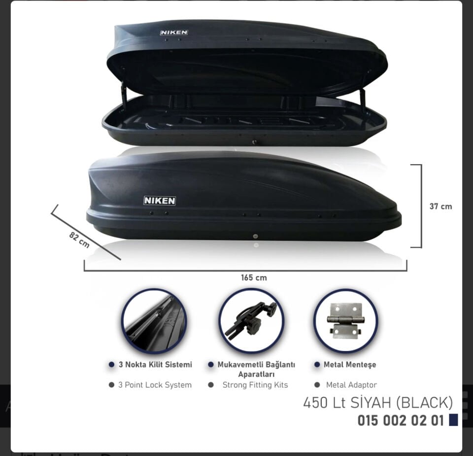 TABUT BAGAJ 450LT NIKEN SİYAH