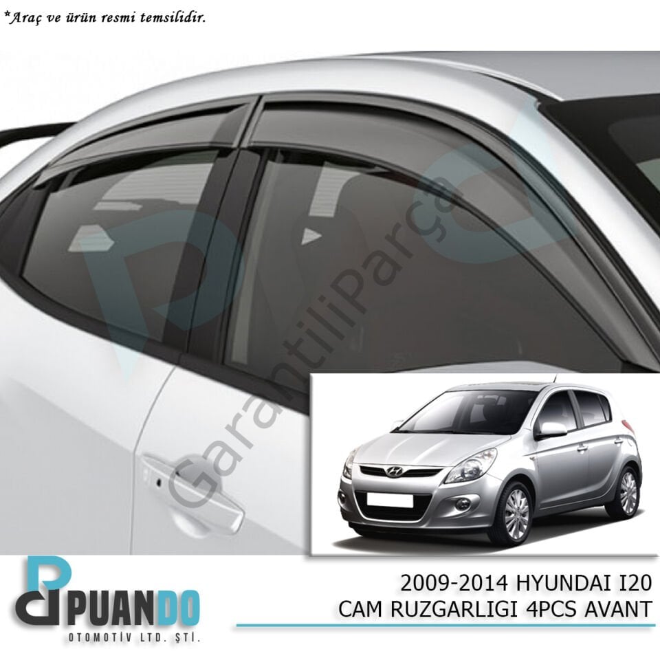 2009-2014 HYUNDAI I20 CAM RUZGARLIGI 4PCS AVANT