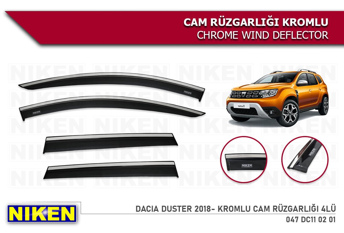 DACIA DUSTER 2018- KROMLU CAM RÜZGARLIĞI 4LÜ