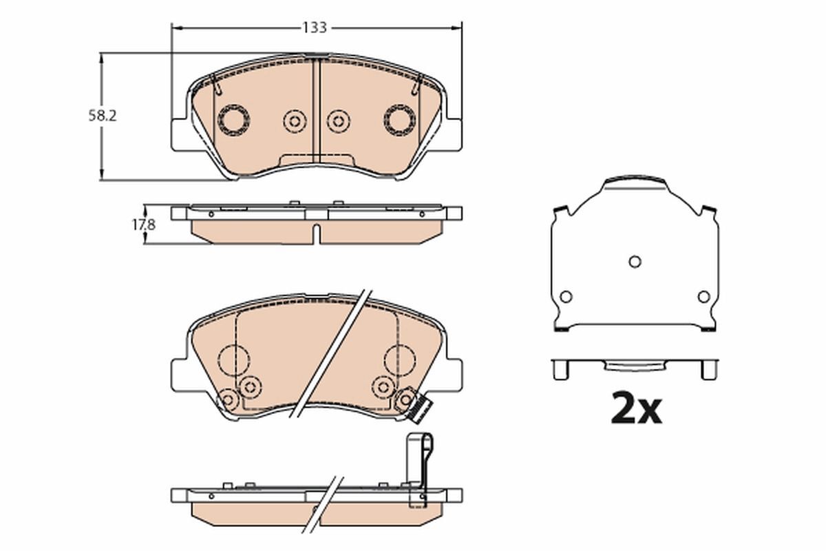 HYUNDAI ACCENT BLUE vb. 2011-2015 FREN BALATASI ÖN 58101C8A50 - 58101C8A60 - 5810 TRW