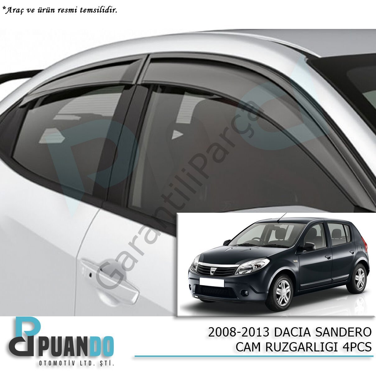 2008-2013 DACIA SANDERO CAM RUZGARLIGI 4PCS