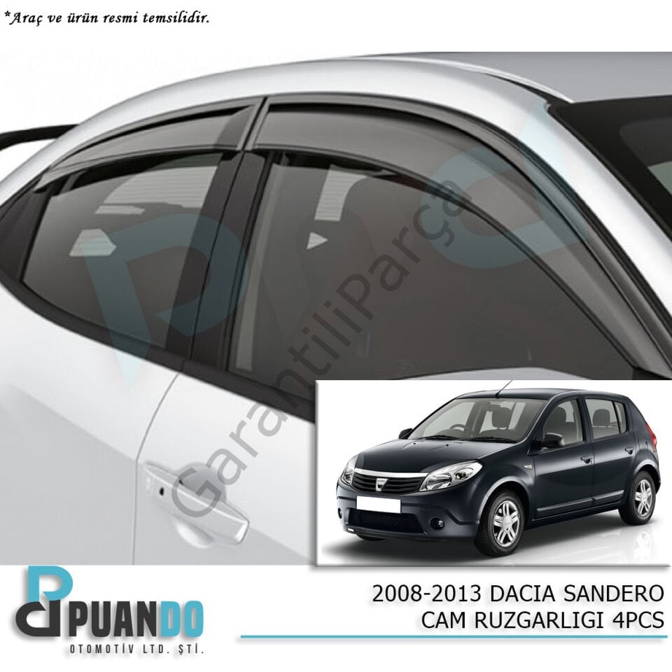 2008-2013 DACIA SANDERO CAM RUZGARLIGI 4PCS