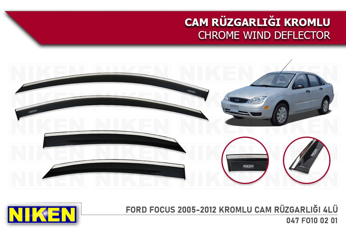 FORD FOCUS 2005-2012 KROMLU CAM RÜZGARLIĞI 4LÜ