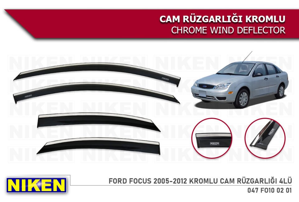 FORD FOCUS 2005-2012 KROMLU CAM RÜZGARLIĞI 4LÜ