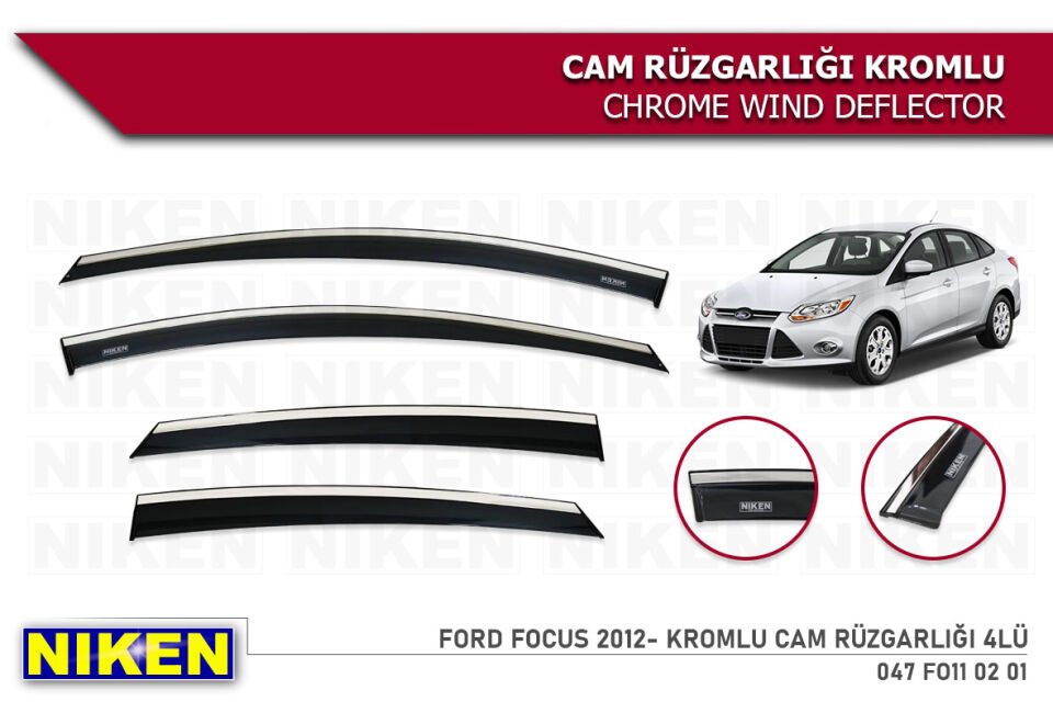 FORD FOCUS 2012-2018 KROMLU CAM RÜZGARLIĞI 4LÜ