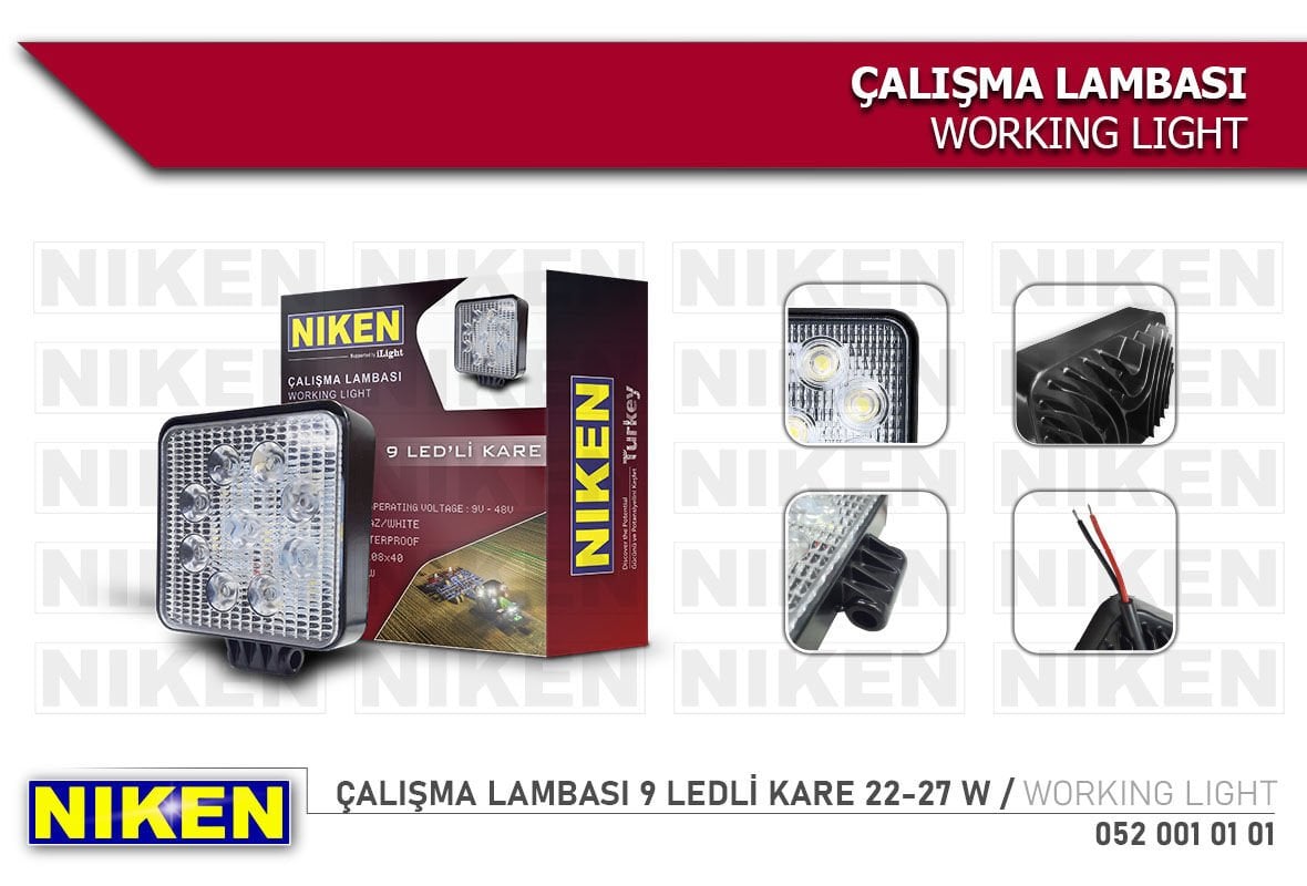 ÇALIŞMA LAMBASI PRO 16 LED KARE