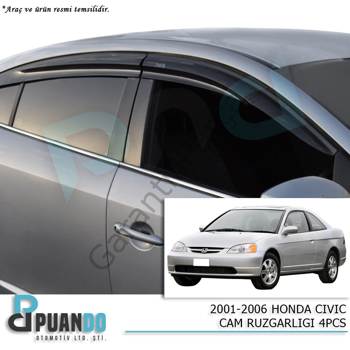 2001-2006 HONDA CIVIC CAM RUZGARLIGI 4PCS