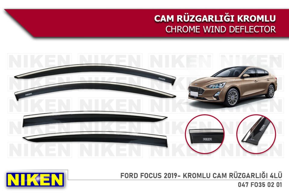 FORD FOCUS 2019- KROMLU CAM RÜZGARLIĞI 4LÜ