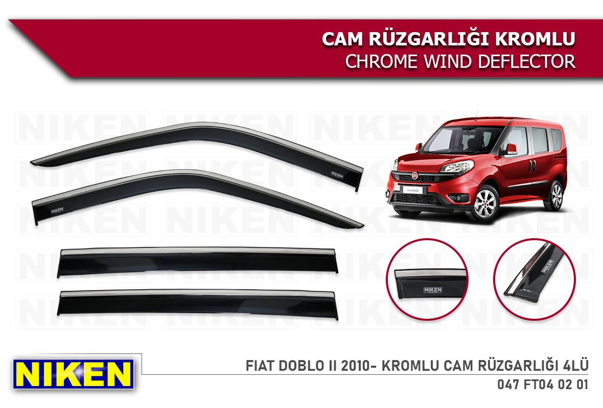 FIAT DOBLO II 2010- KROMLU CAM RÜZGARLIĞI 4LÜ