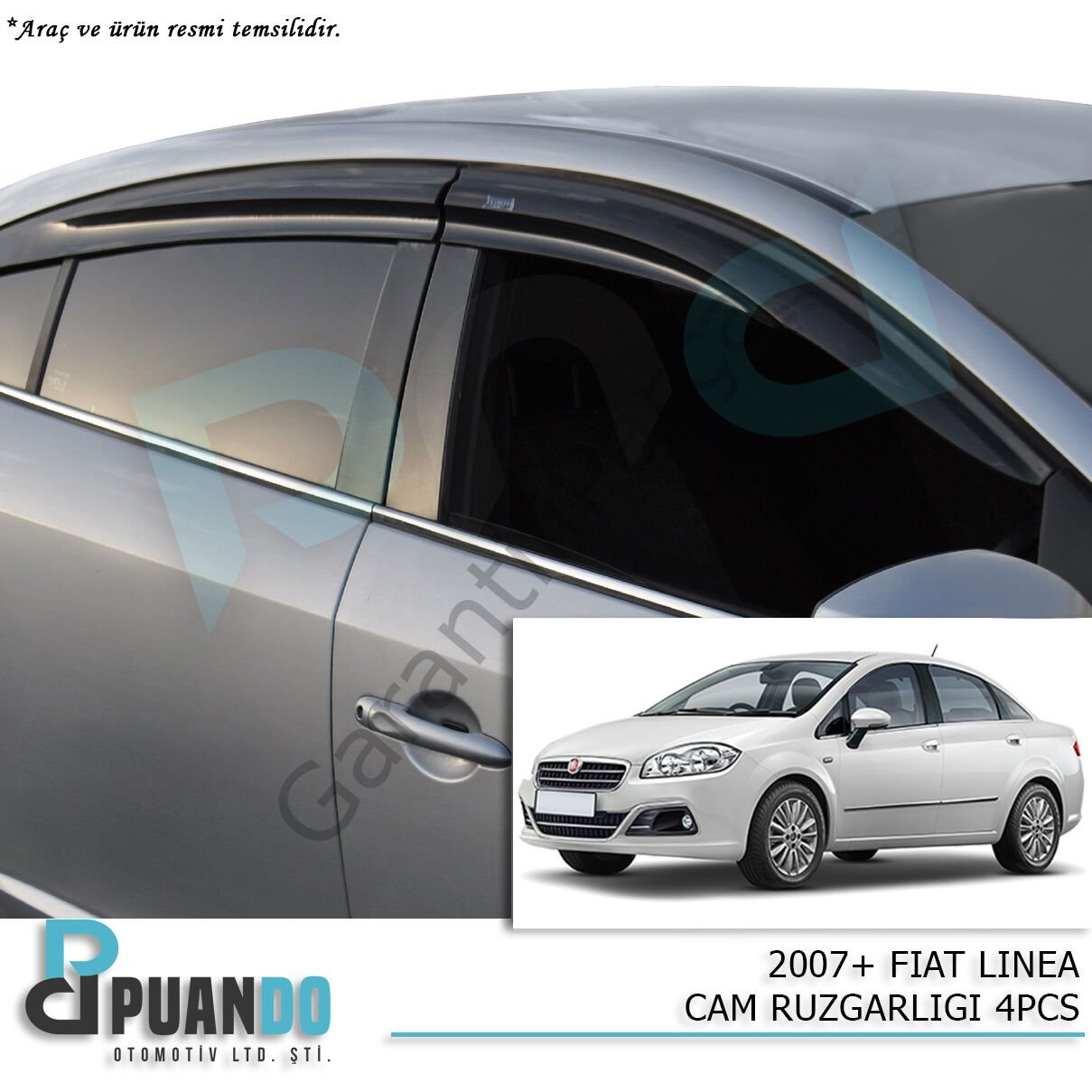2007+ FIAT LINEA CAM RUZGARLIGI 4PCS