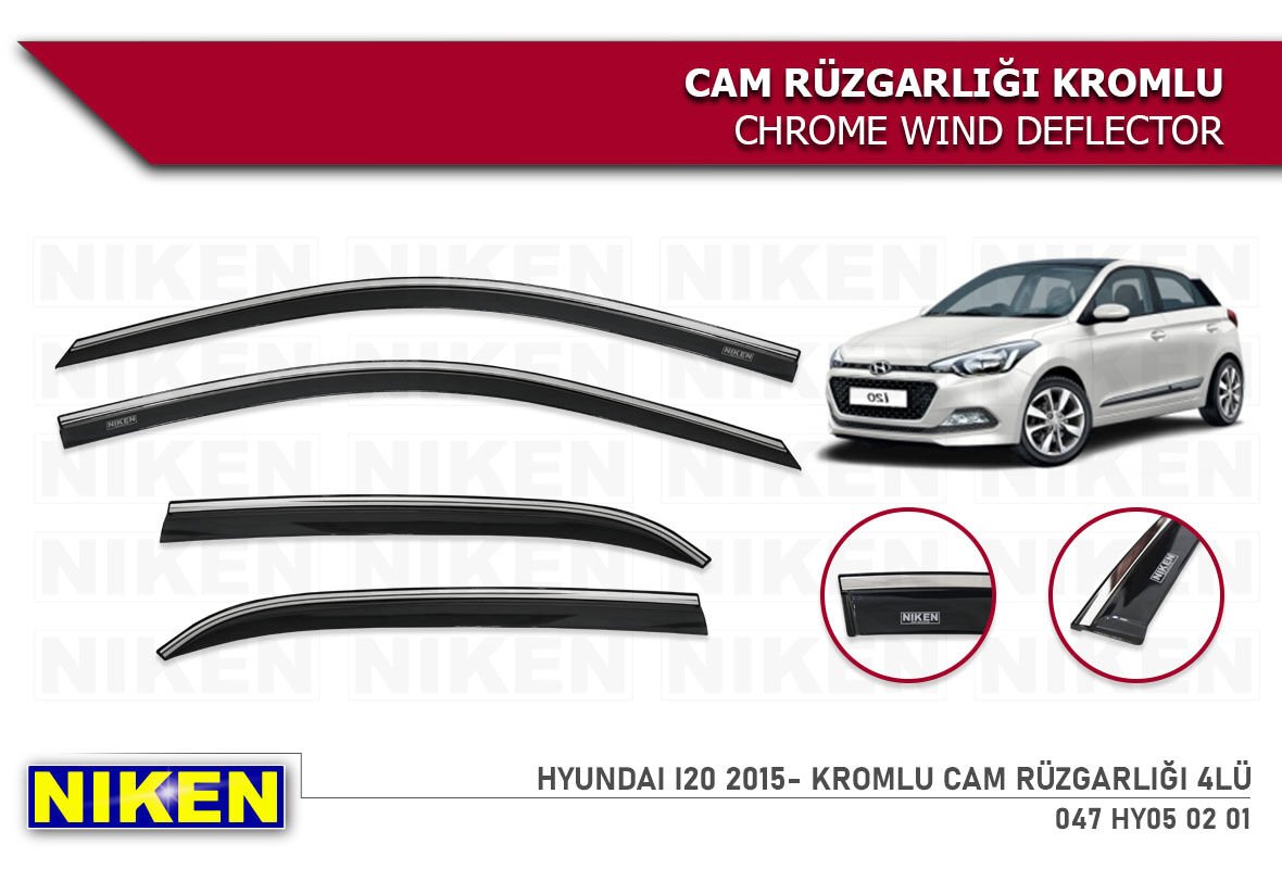 HYUNDAI I20 2015- KROMLU CAM RÜZGARLIĞI 4LÜ