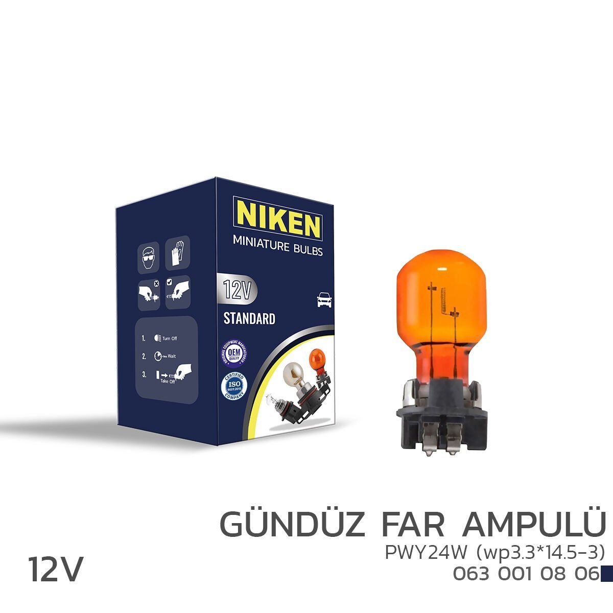 NIKEN 12V PS19W GÜNDÜZ FAR AMPULÜ (PG20d-1) 10LU