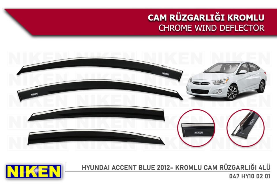 HYUNDAI ACCENT BLUE 2012- KROMLU CAM RÜZGARLIĞI 4L