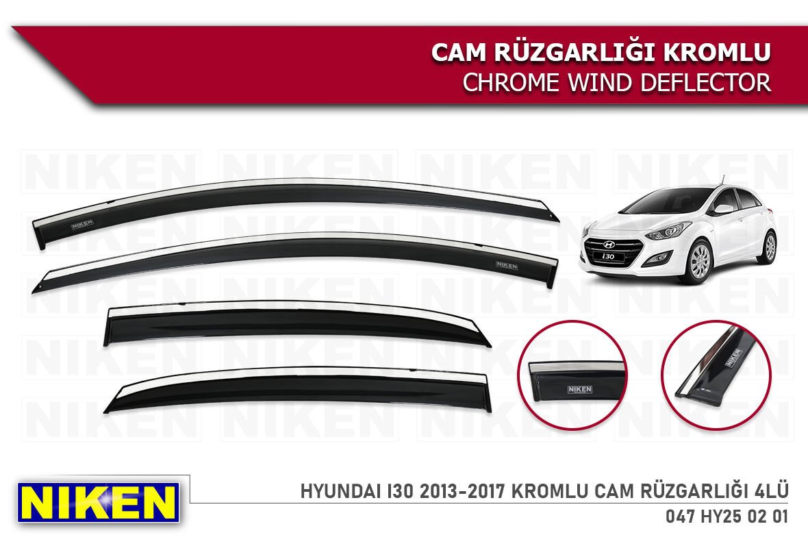 HYUNDAI I30 2013-2017 KROMLU CAM RÜZGARLIĞI 4LÜ