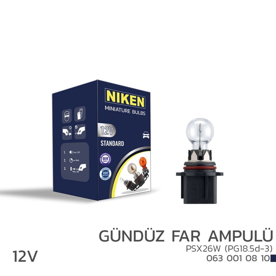 NIKEN 12V HPC19W AYNA SİNYAL AMPULÜ (PU20d-3) 10LU