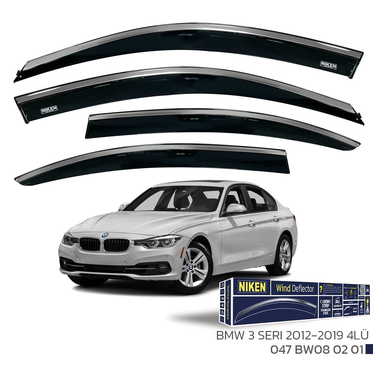 BMW X6 G06 2020 SONRASI KROMLU CAM RÜZGARLIĞI 4LÜ