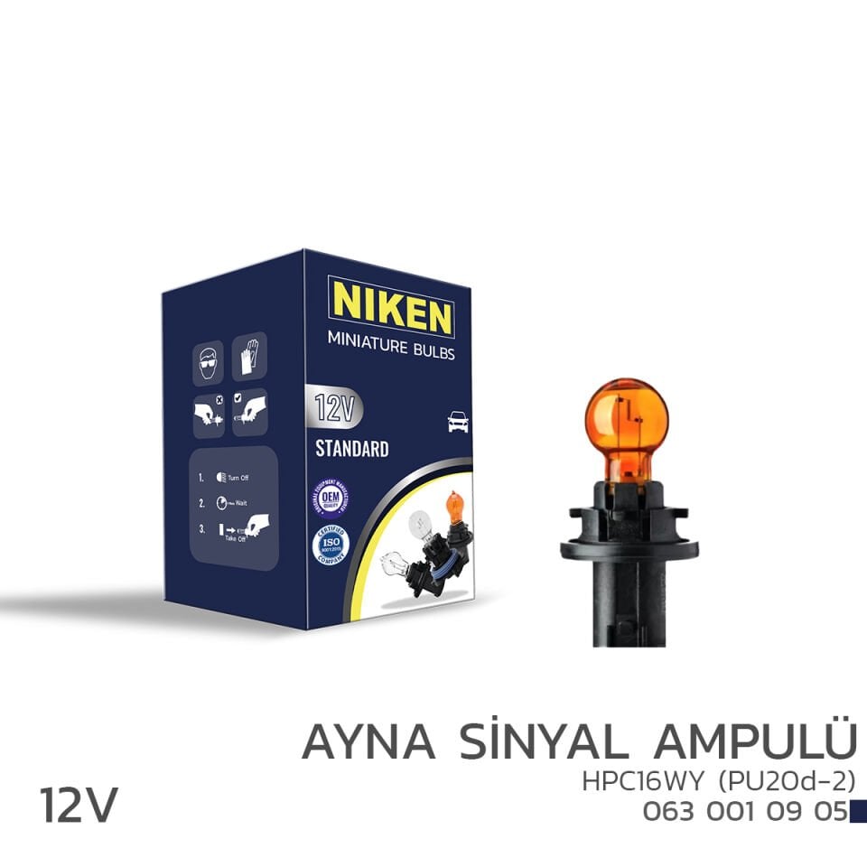 NIKEN 12V HPC16W AYNA SİNYAL AMPULÜ (PU20d-1) 10LU