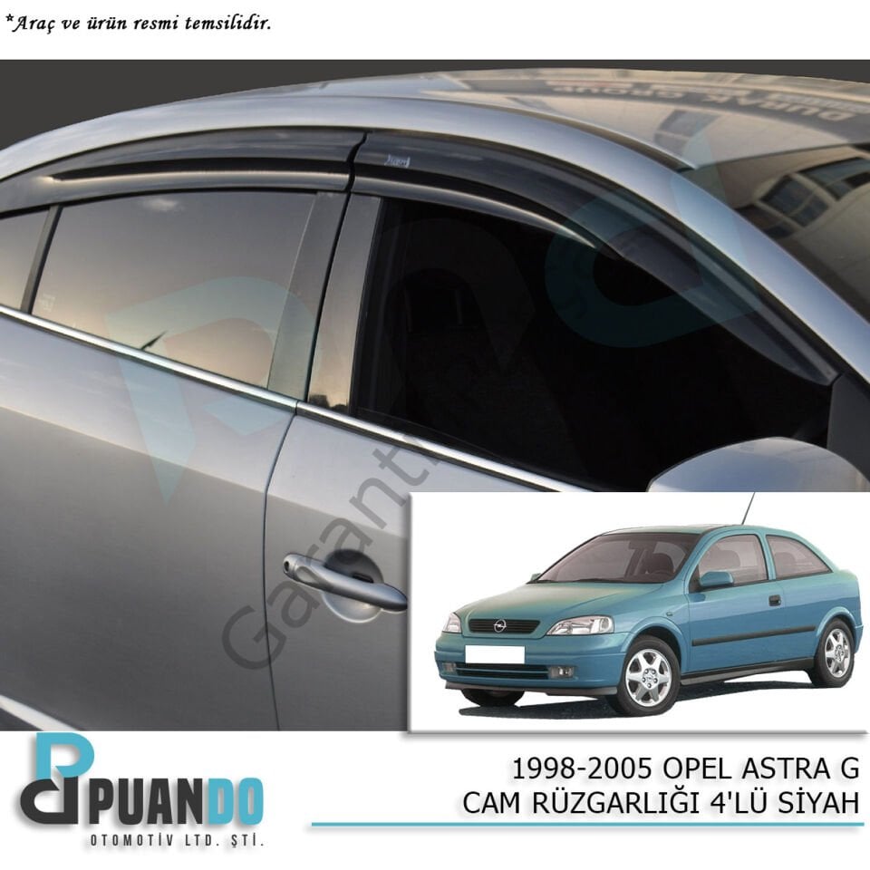 1998-2005 OPEL ASTRA G CAM RUZGARLIGI 4PCS SIYAH
