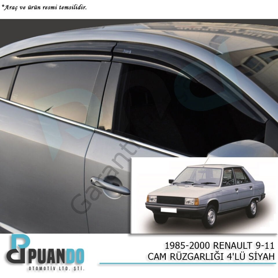 1985-2000 RENAULT 9-11 CAM RUZGARLIGI 4PCS SIYAH