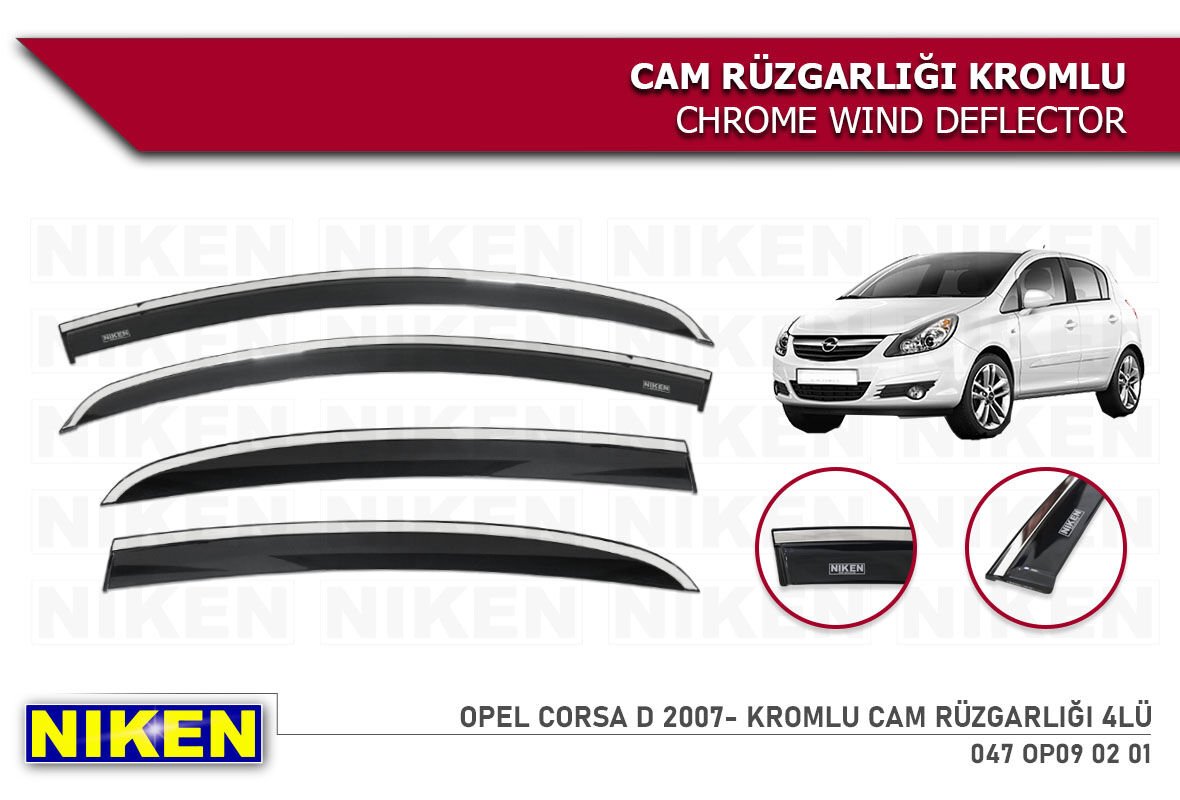 OPEL CORSA D 2007- KROMLU CAM RÜZGARLIĞI 4LÜ