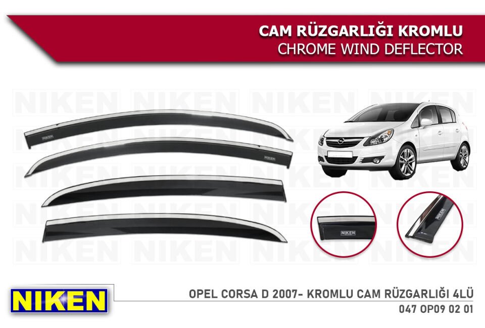 OPEL CORSA D 2007- KROMLU CAM RÜZGARLIĞI 4LÜ