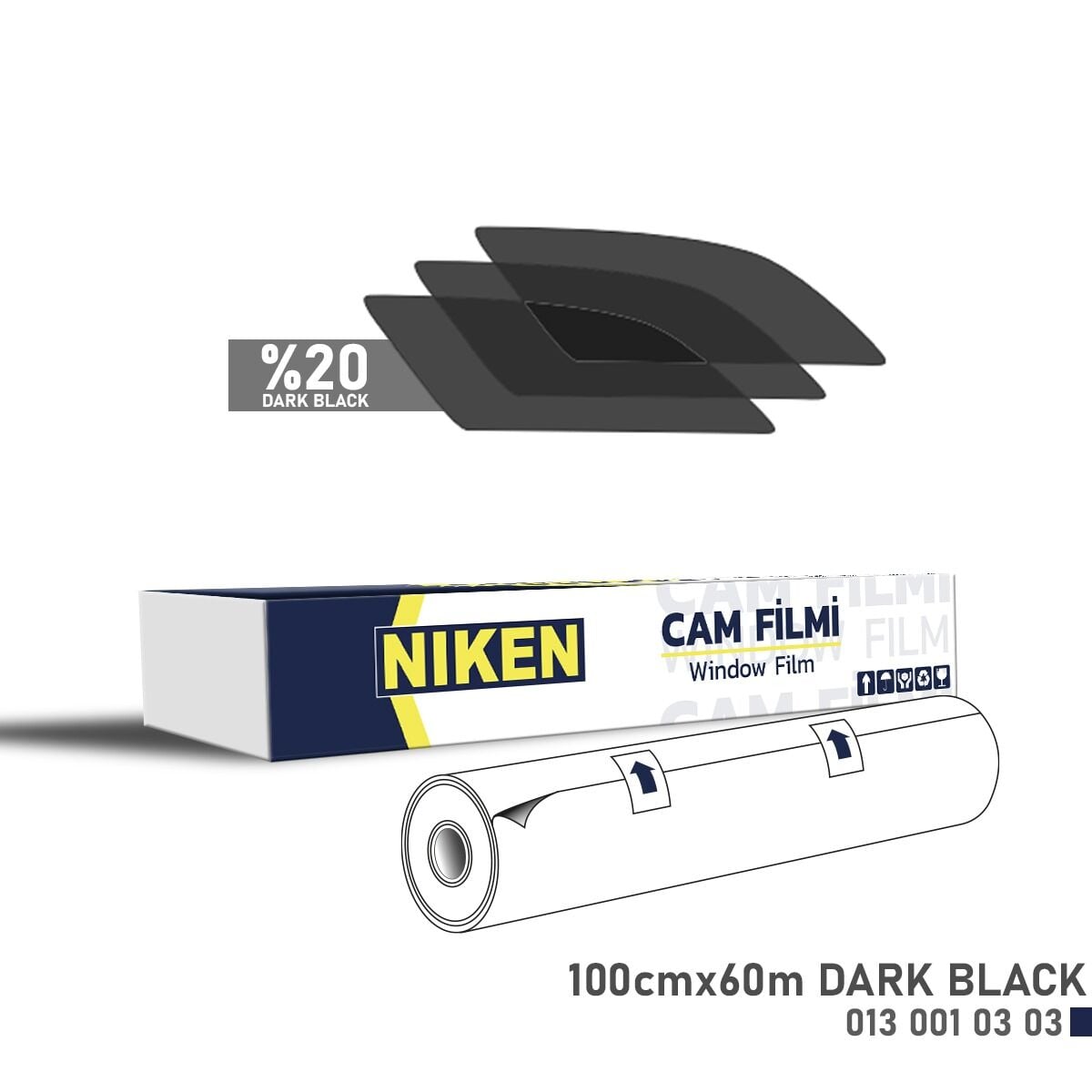 CAM FİLMİ 100*60 MT DARK BLACK NIKEN