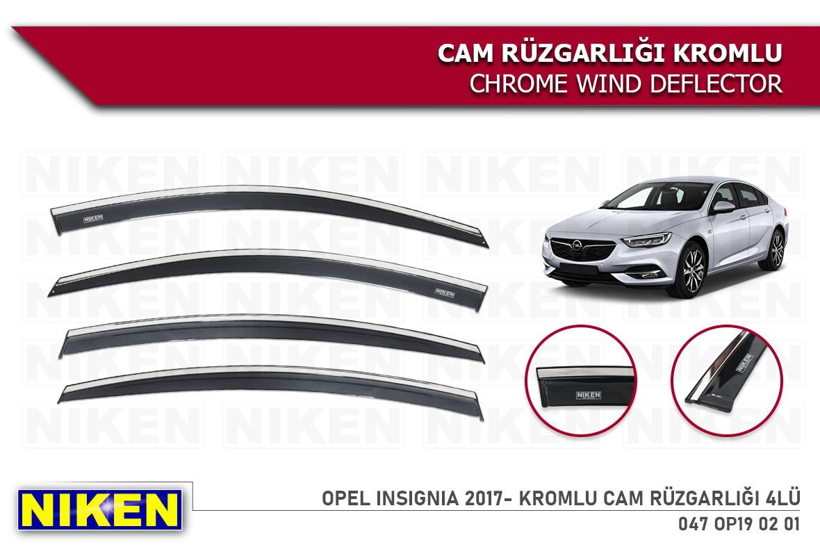OPEL INSIGNIA 2017- KROMLU CAM RÜZGARLIĞI 4LÜ