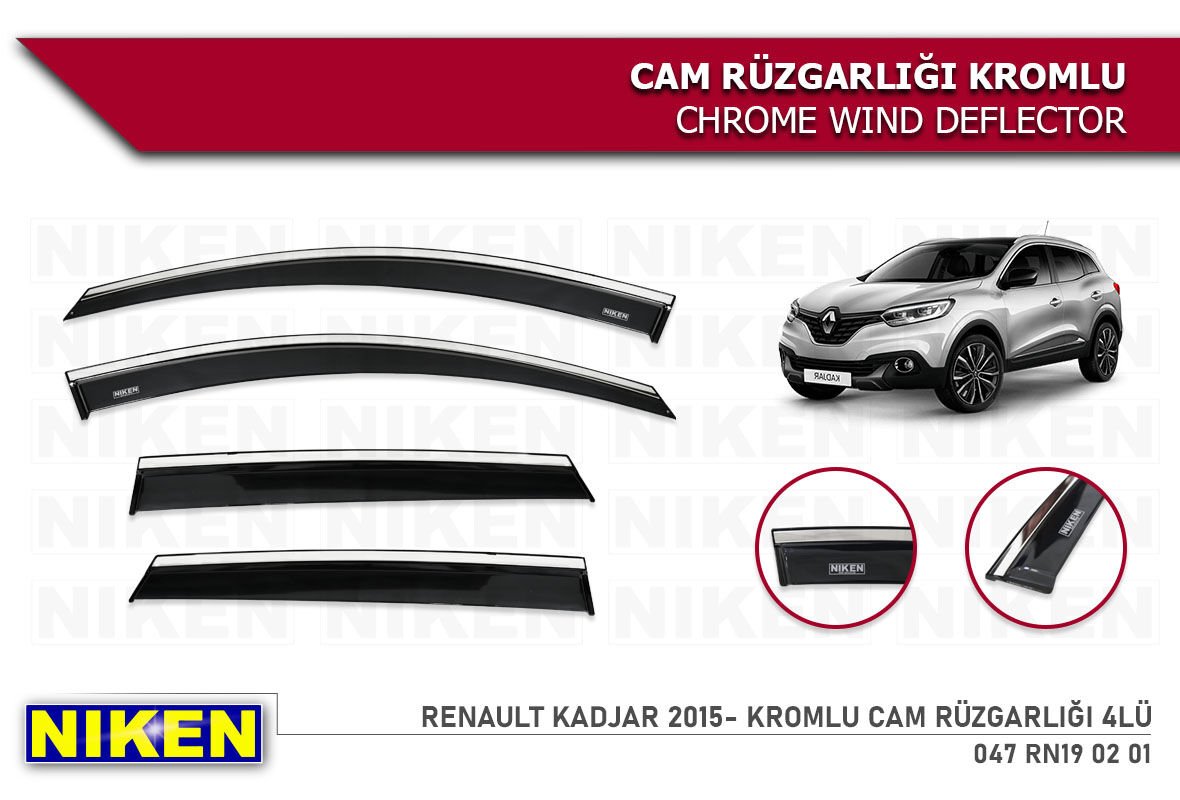 RENAULT KADJAR 2015- KROMLU CAM RÜZGARLIĞI 4LÜ