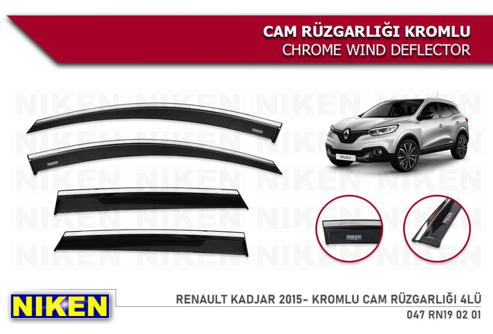 RENAULT KADJAR 2015- KROMLU CAM RÜZGARLIĞI 4LÜ