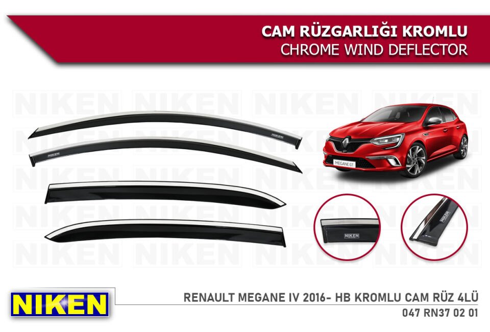 RENAULT MEGANE 4 2016- HB KROMLU CAM RÜZ 4LÜ