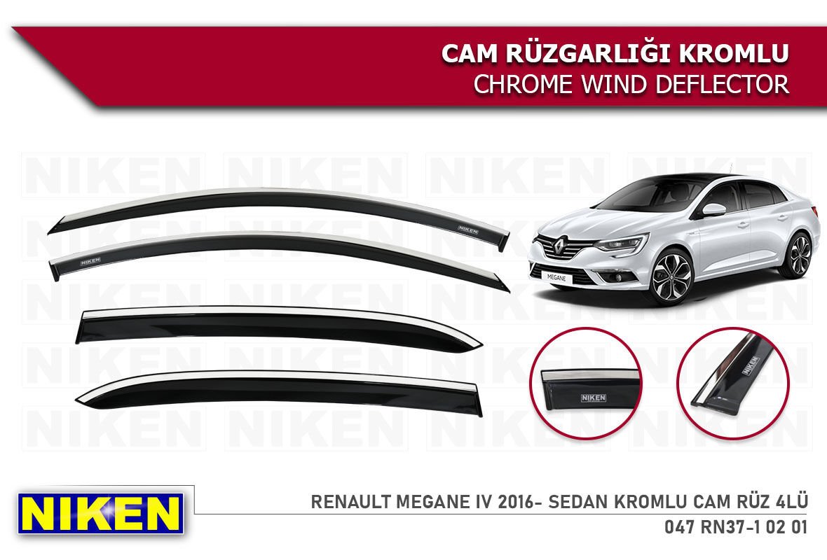 RENAULT MEGANE 4 2016- SEDAN KROMLU CAM RÜZ 4LÜ