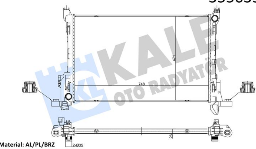 RENAULT TRAFIC III /VIVARO/FIAT TALENTO / NISSAN NV300 14- SU RADYATÖRÜ 214104966R KALE