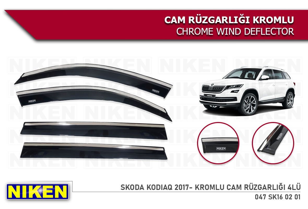 SKODA KODIAQ 2017- KROMLU CAM RÜZGARLIĞI 4LÜ
