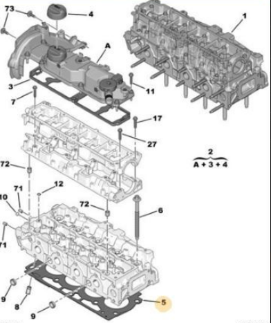 PEUGEOT FOCUS/301/308/3008 07- SILINDIR KAPAK CONTASI AV6Q 6051 ED OE-PSA