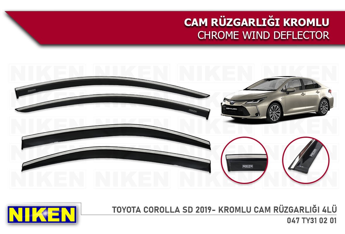 TOYOTA COROLLA SD 2019- KROMLU CAM RÜZGARLIĞI 4LÜ