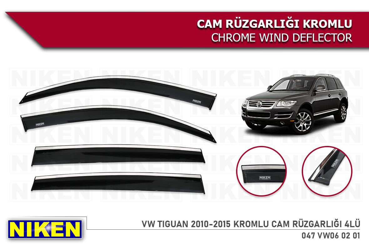 VW TIGUAN 2010-2015 KROMLU CAM RÜZGARLIĞI 4LÜ