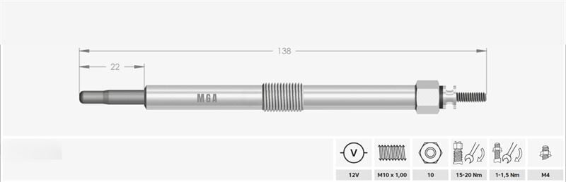 AĞIR VASITA PERKINS, CAT, ERKUNT, HATTAT TRAKTOR, HIDROMEK KIZDIRMA BUJISI 2666A016