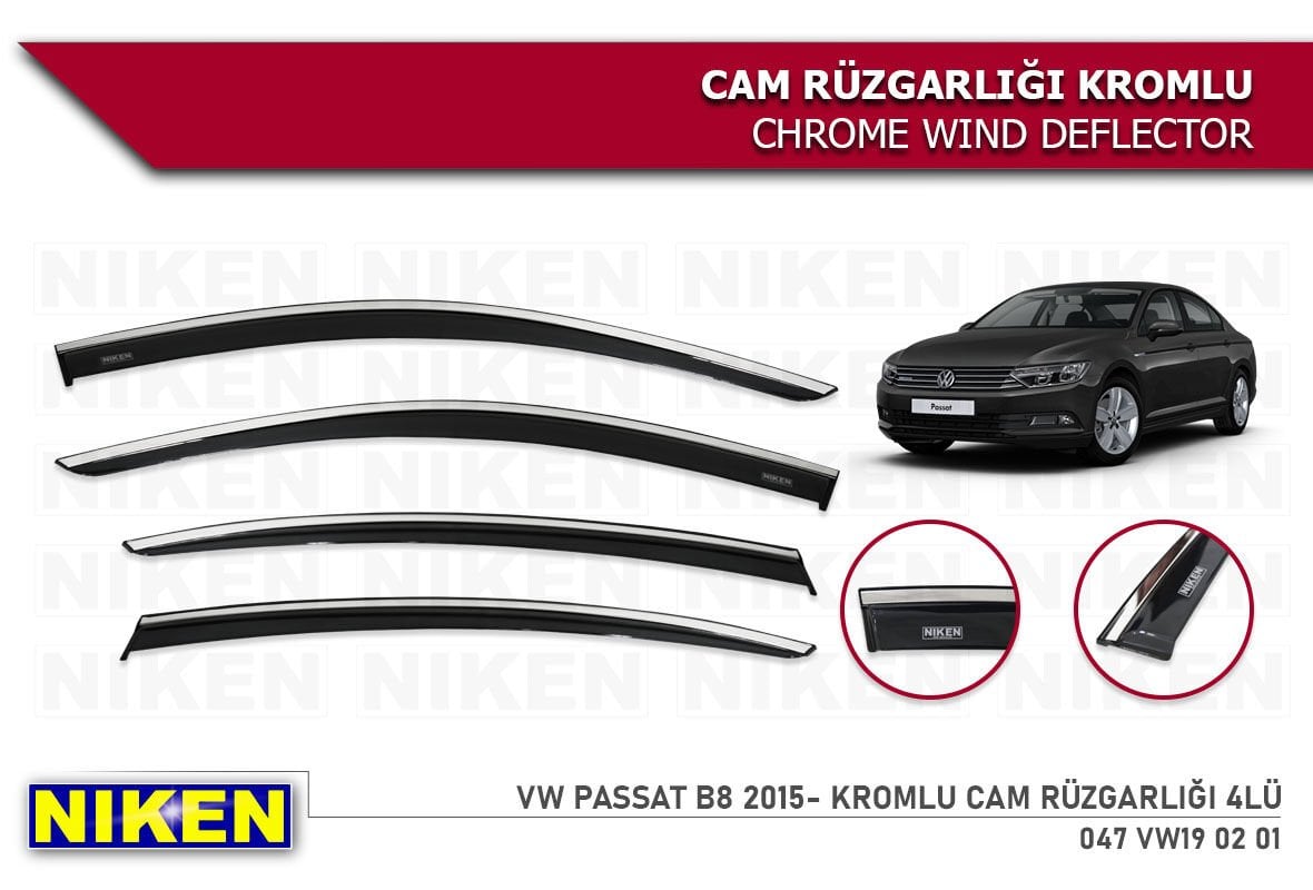 VW PASSAT B8 2015- KROMLU CAM RÜZGARLIĞI 4LÜ