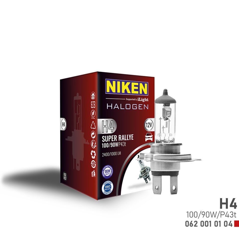NIKEN H4 100W/90W HALOJEN AMPUL P43t (12V)