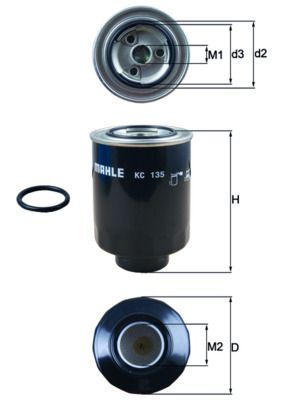 TOYOTA HILUX (LN145) : B2500 (UN) 2.5 D vb. 98-05 YAKIT FILTRESI 23390-64480 MAHLE