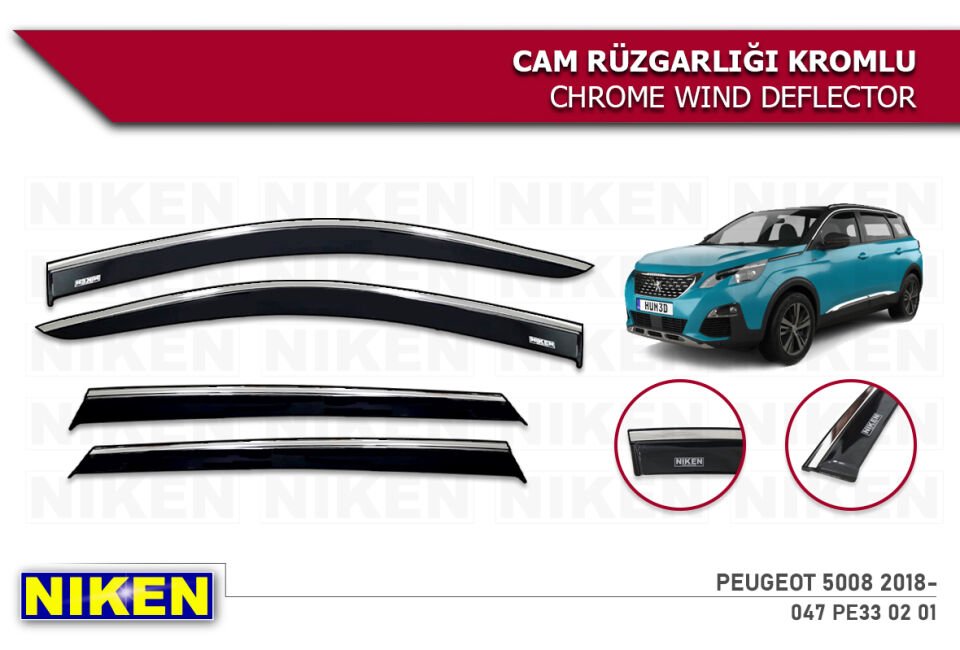 PEUGEOT 5008 2018- KROMLU CAM RÜZGARLIĞI 4LÜ